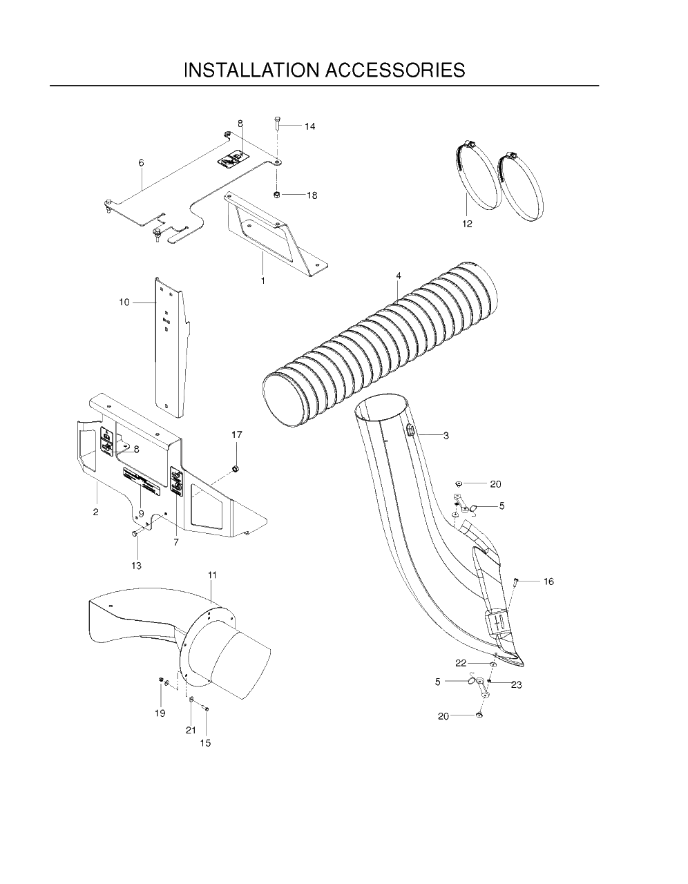 Installation Accessories Diagram and Parts List for Z46 (968999746)(2011-06) Husqvarna Lawn Tractor Accessories