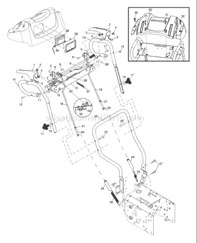 Page F Diagram and Parts List for 9027ST 9027 ST HUA -954223074 -2002-09 Husqvarna Snow Blower