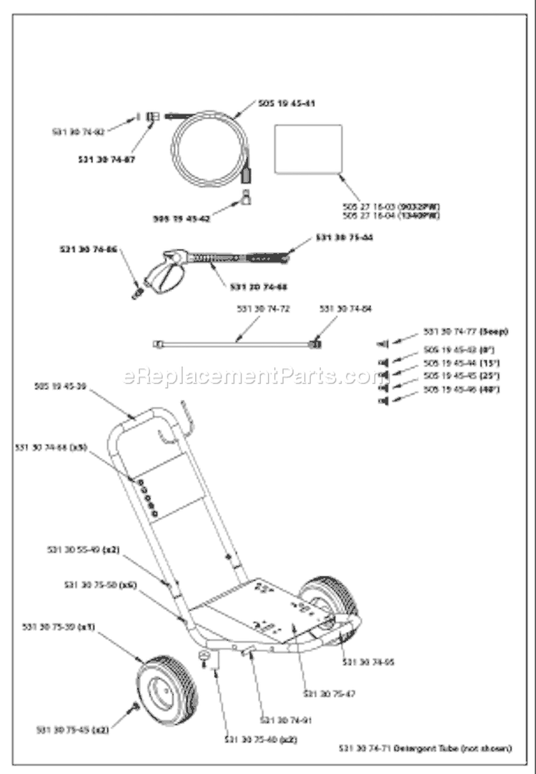 Page A Diagram and Parts List for 9032PW 9032 PW 2008-02 Husqvarna Pressure Washer