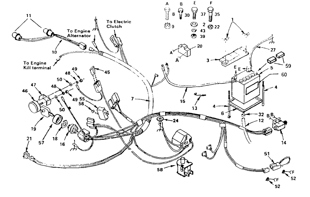 Electrical Diagram and Parts List for YT125 (954000041)(1990-01) Husqvarna Lawn Tractor