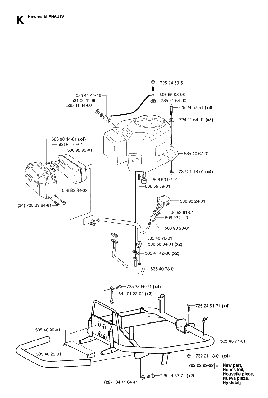 Engine Diagram and Parts List for PF21AWD (953536501)(2005-04) Husqvarna Lawn Tractor