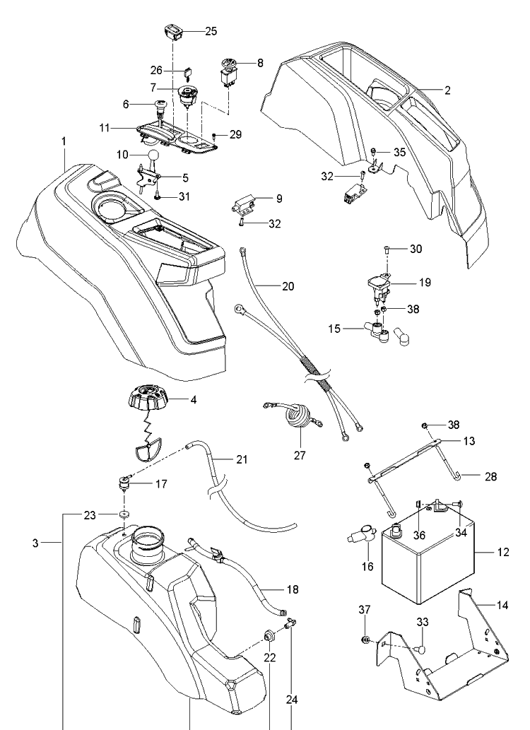 Ignition System Diagram and Parts List for Z242E (97045870100)(2020-04) Husqvarna Lawn Mower