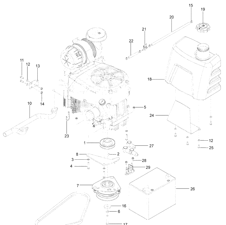 Engine Diagram and Parts List for WHF6123 (966947007)(2009-09) Husqvarna Lawn Mower