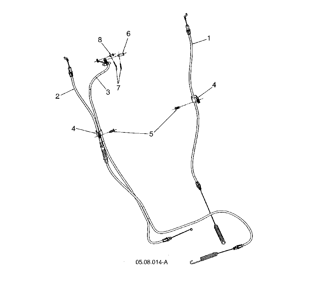 Drive & auger cables Diagram and Parts List for 96193009604  Husqvarna Snow Blower