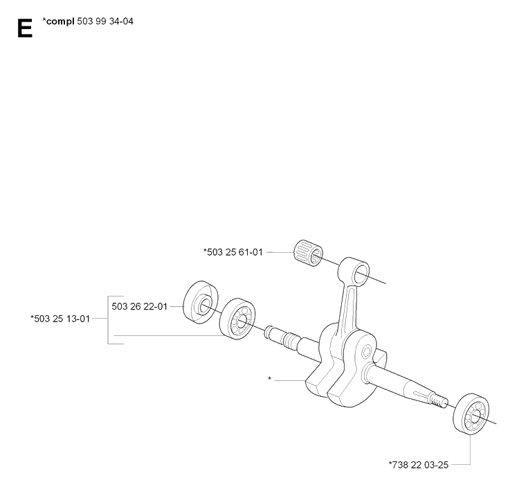 Crankshaft 2 Diagram and Parts List for 385 20064000001-Current Husqvarna Chainsaw