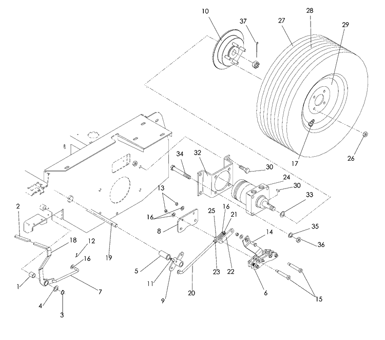 Parking Brake Diagram and Parts List for LZF5227 (966956701)(2008-06) Husqvarna Lawn Mower