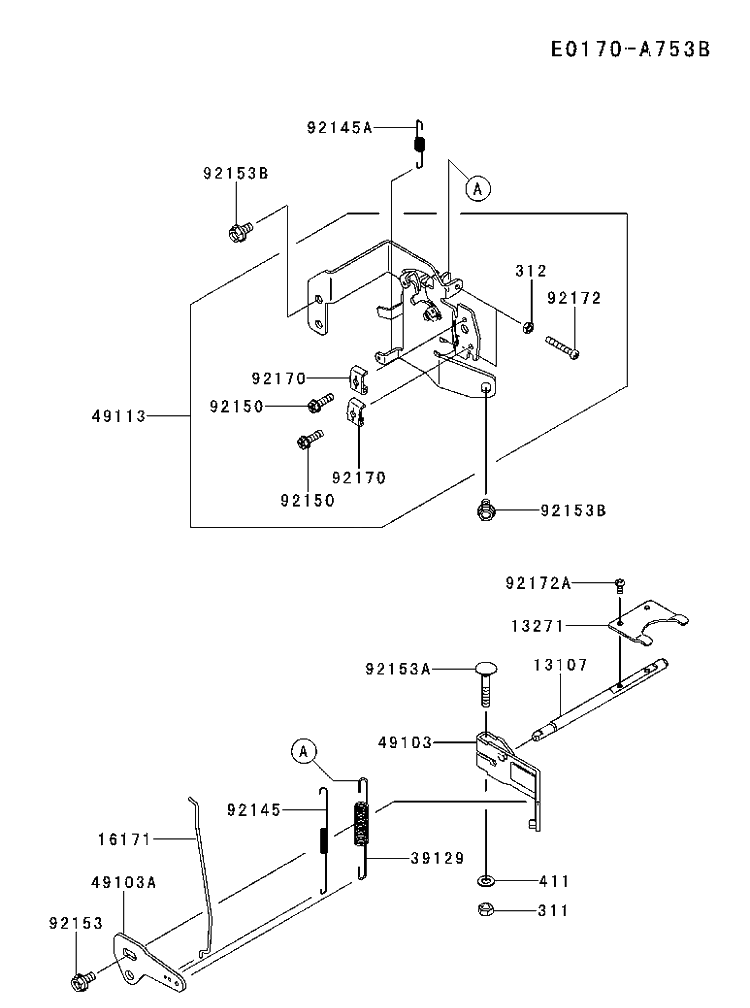 Controls Diagram and Parts List for FR651V-AS31 2017-09 Husqvarna Engine