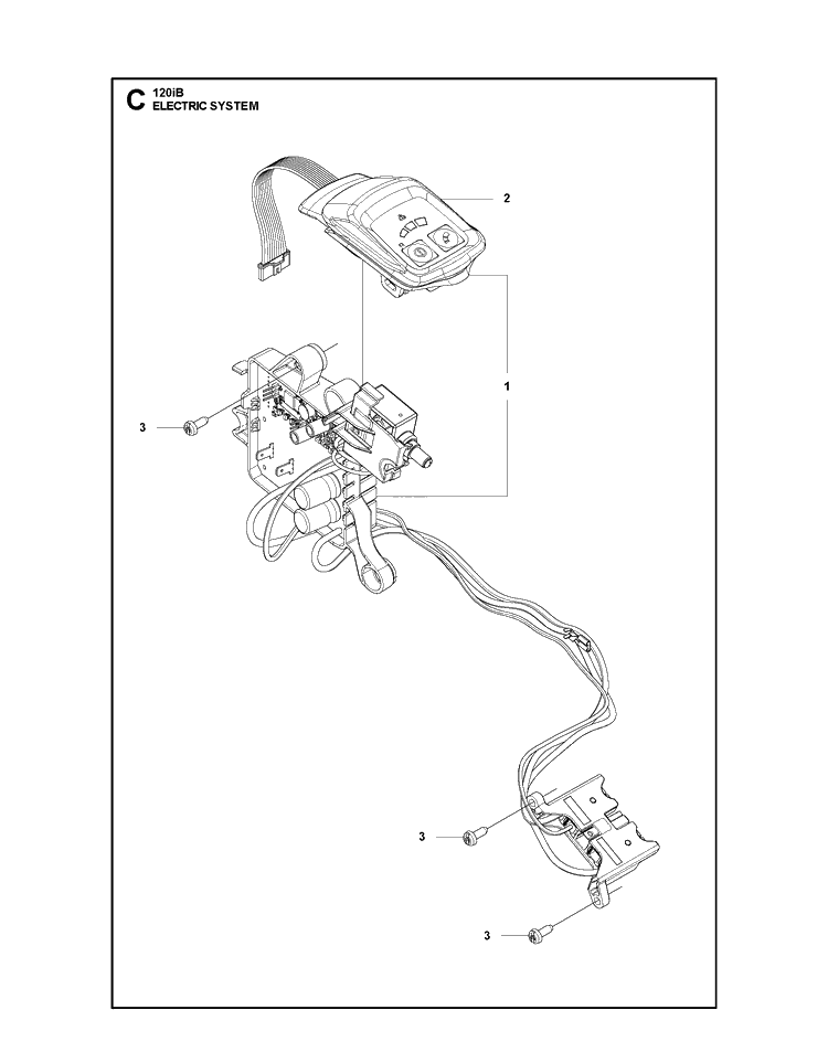 Electrical Diagram and Parts List for 120IB  Husqvarna Leaf Blower / Vacuum