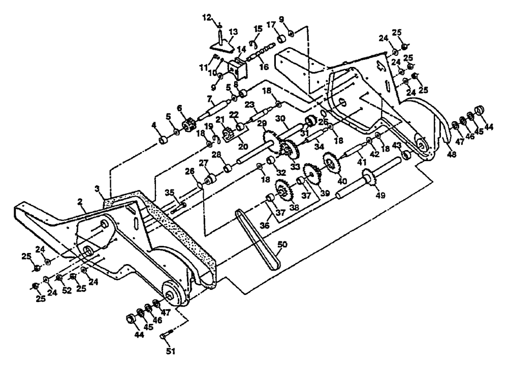 Transmission Diagram and Parts List for CRT50 (954000031-C)(1992-01) Husqvarna Tiller