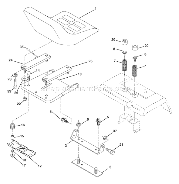 Page H Diagram and Parts List for GTH2554XPA (954568427) (2004-08) Husqvarna Lawn Tractor