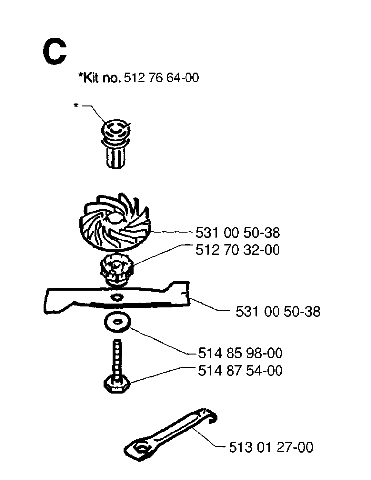 Cutting Equipment 4 Diagram and Parts List for 43EL ROYAL Husqvarna Lawn Mower