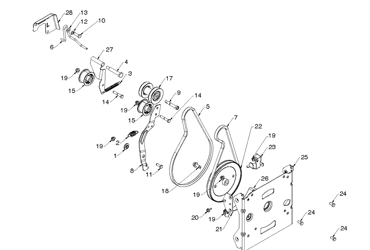 Chassis, Engine And Pulleys 4 Diagram and Parts List for ST227 (97046890100)(2020-05) Husqvarna Snow Blower