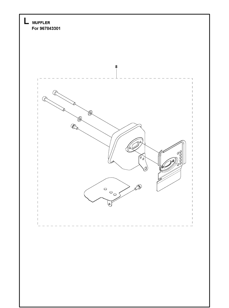 Muffler Diagram and Parts List for 131RB  Husqvarna Edger