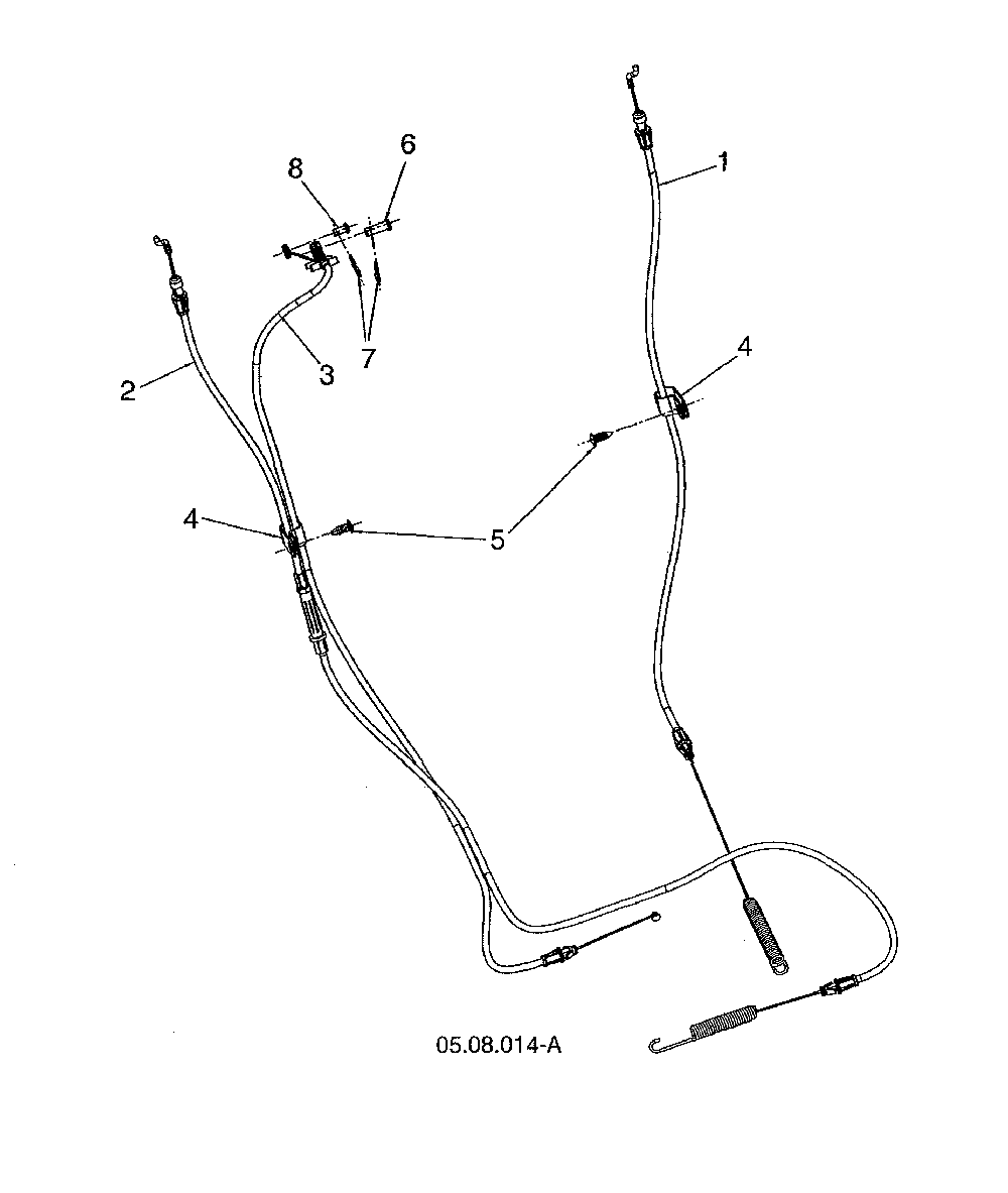 Control cable - drive/auger/speed Diagram and Parts List for 96193009603  Husqvarna Snow Blower