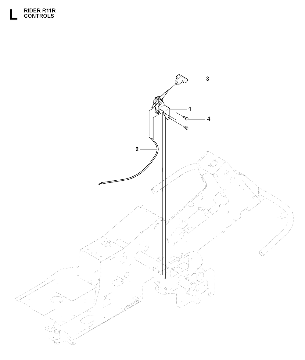 Controls Diagram and Parts List for R11R (966830401)(2009-04) Husqvarna Lawn Tractor