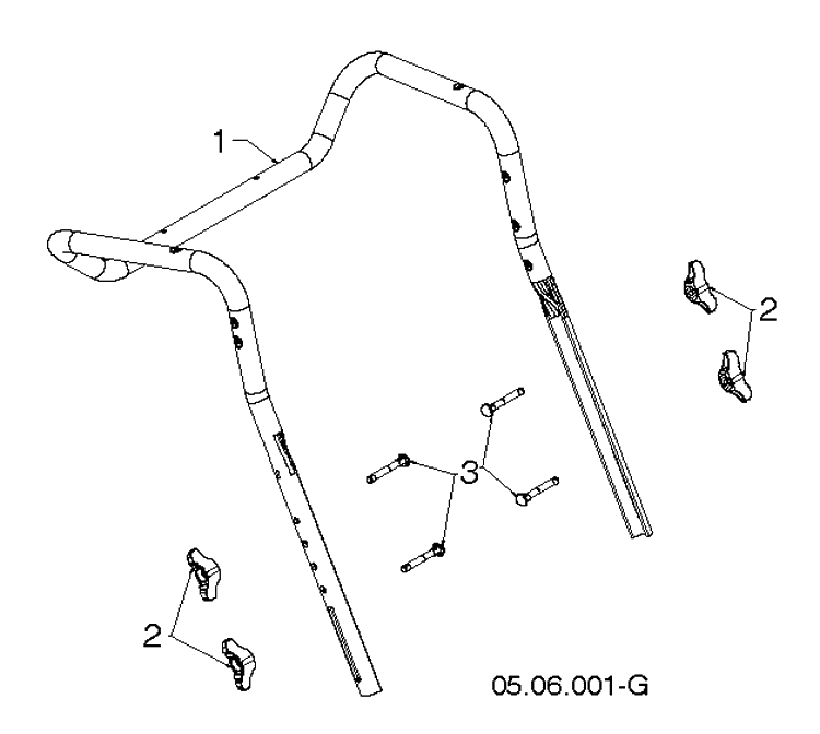 Handle 2 Diagram and Parts List for ST224P  Husqvarna Snow Blower