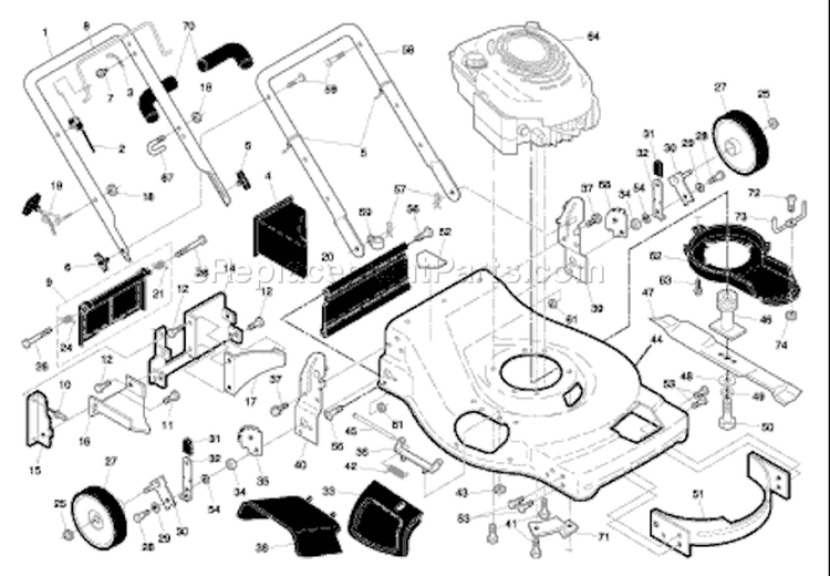 Page B Diagram and Parts List for 917375350 2005-01 Husqvarna Lawn Mower