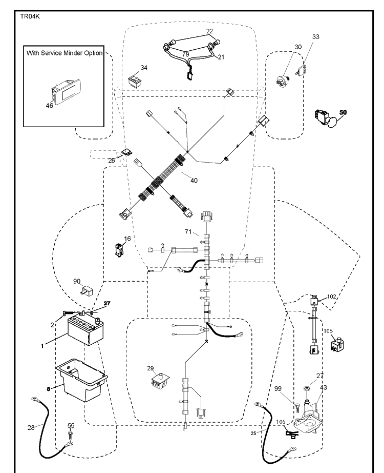 Electrical Diagram and Parts List for LTH174 (96041024401)(2012-8) Husqvarna Lawn Tractor