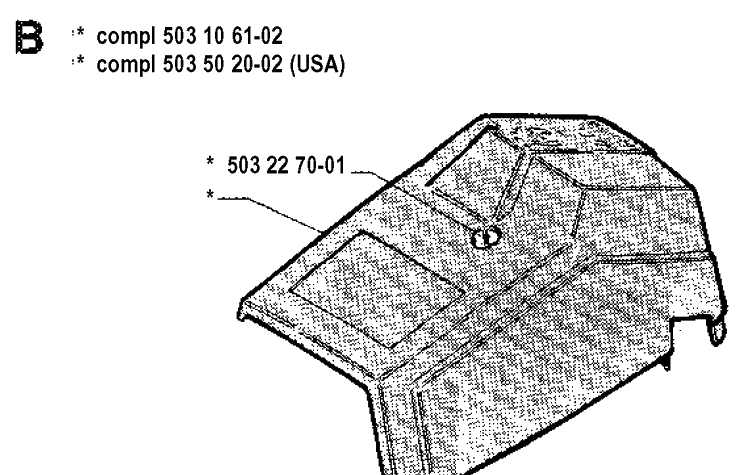 Cover Diagram and Parts List for 45 19912200001-19952300000 Husqvarna Chainsaw