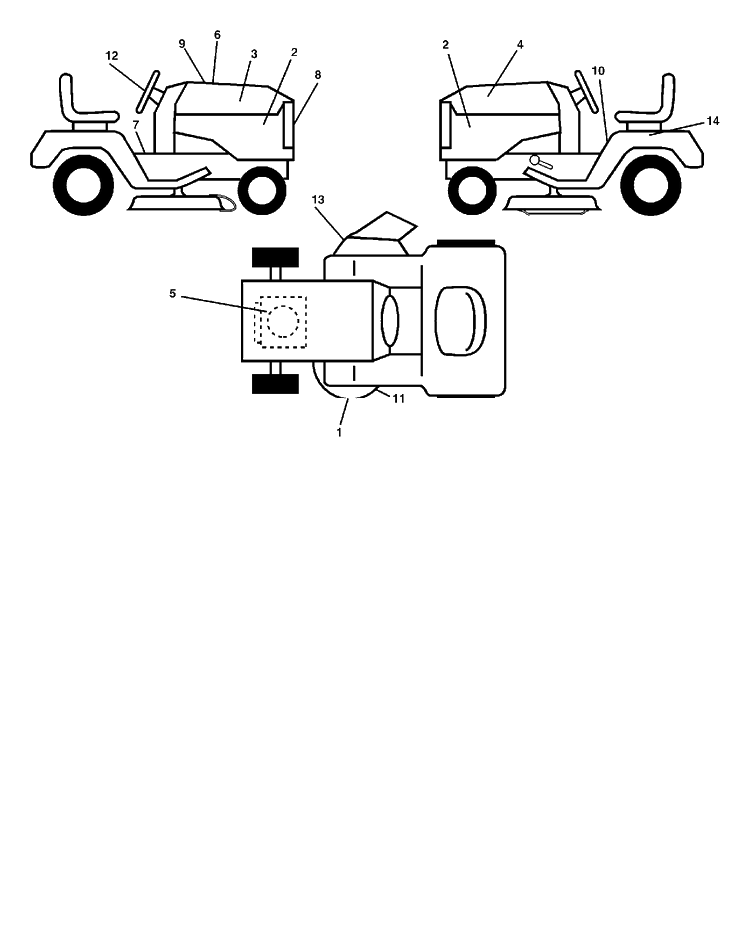 Decals Diagram and Parts List for YTH2148-LO21H48A (954572035)(2005-01) Husqvarna Lawn Tractor
