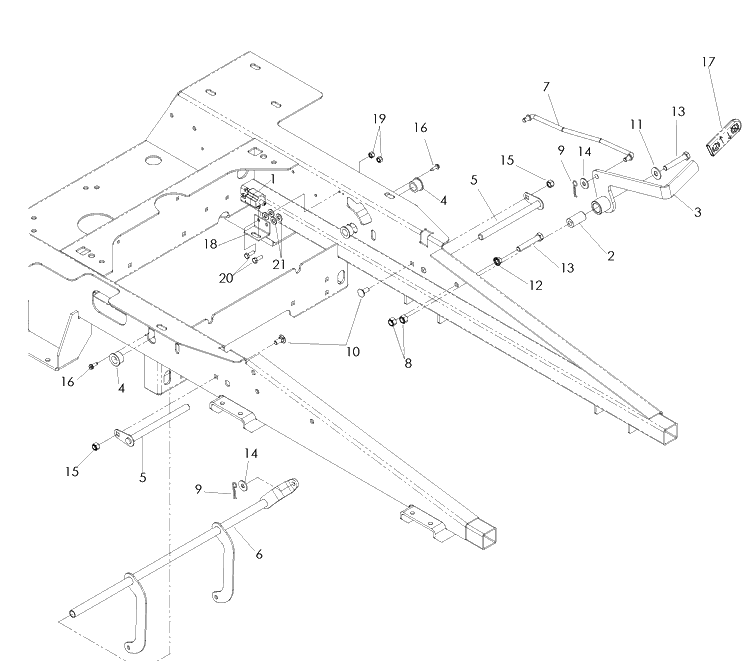 Parking Brake Diagram and Parts List for EZ4624 (968999657)(2008-08) Husqvarna Lawn Mower