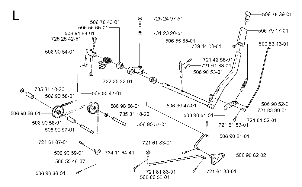 Controls Diagram and Parts List for RIDER13BIOCLIP (953520901)(2003-11) Husqvarna Lawn Tractor