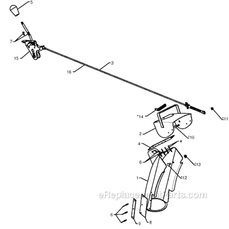 Control Panel Discharge Chute Diagram and Parts List for 924HV 96193005200 - 2010-04 Husqvarna Snow Blower