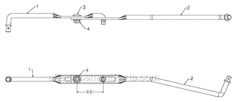 Shifter Rod Diagram and Parts List for 924HV 96193005200 - 2010-04 Husqvarna Snow Blower