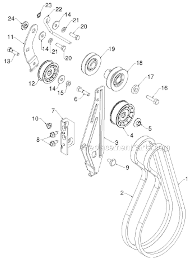 Chassis Engine Pulleys Diagram and Parts List for 924HV 96193007000 - 2011-06 Husqvarna Snow Blower