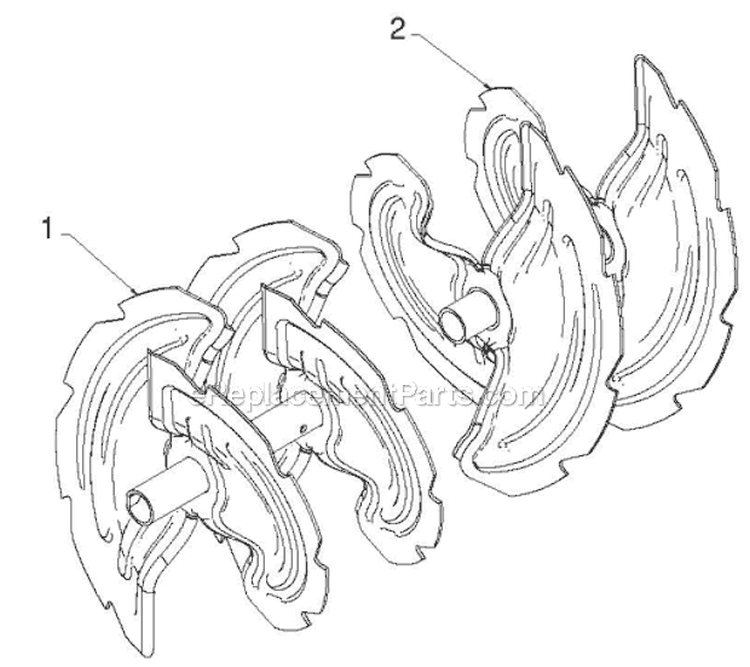 Auger Housing Impeller Diagram and Parts List for 924HV 96193007000 - 2011-06 Husqvarna Snow Blower
