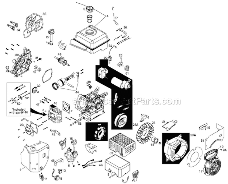 Engine Diagram and Parts List for 924HV 96193007000 - 2011-06 Husqvarna Snow Blower