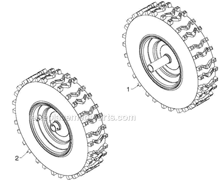 Wheels Tires Diagram and Parts List for 924HV 96193007000 - 2011-06 Husqvarna Snow Blower