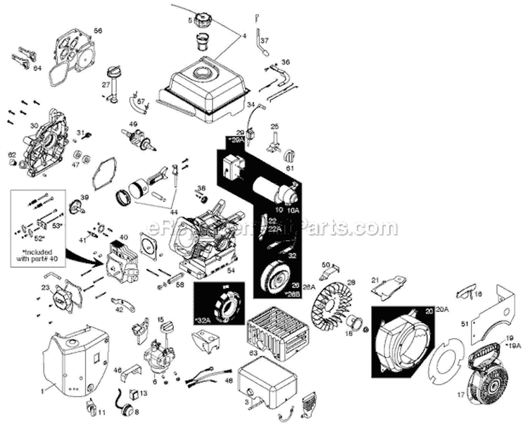 Engine Diagram and Parts List for 924HV 96193007001 - 2012-05 Husqvarna Snow Blower