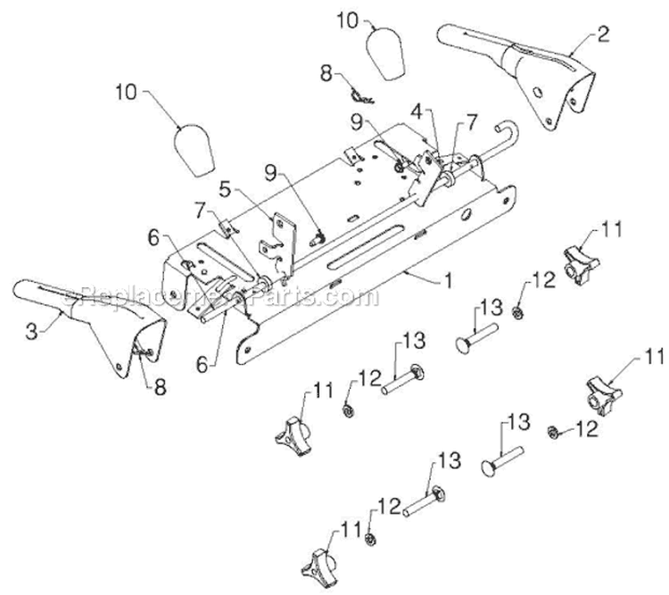 Handle Diagram and Parts List for 924HV 96193007001 - 2012-05 Husqvarna Snow Blower