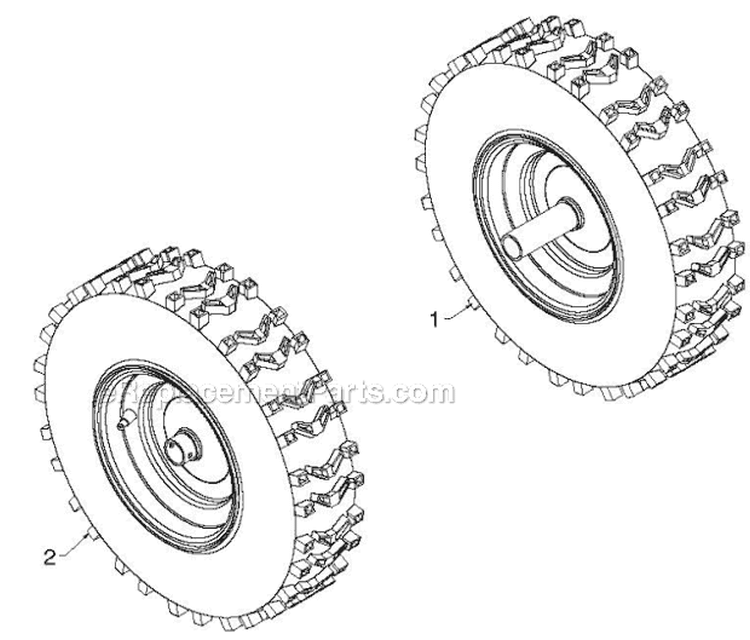 Wheels Tires Diagram and Parts List for 924HV 96193007001 - 2012-05 Husqvarna Snow Blower