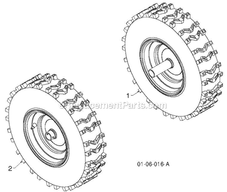 Wheels Tires Diagram and Parts List for 924HV 96193007002 - 2012-06 Husqvarna Snow Blower
