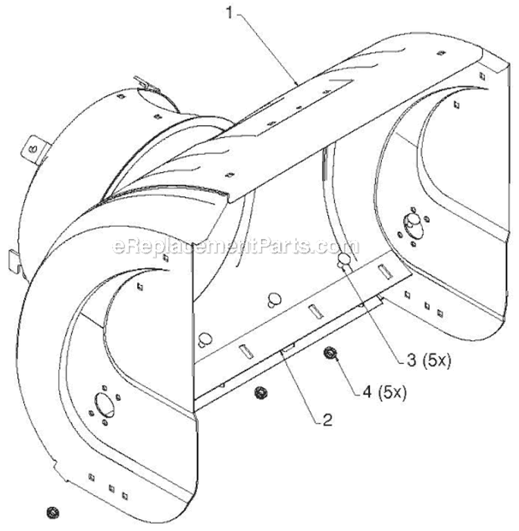 Auger Housing Impeller Diagram and Parts List for 924HV 96193007003 - 2012-07 Husqvarna Snow Blower