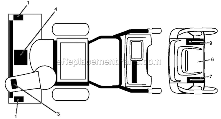 Decals Diagram and Parts List for 924HV 96193007003 - 2012-07 Husqvarna Snow Blower