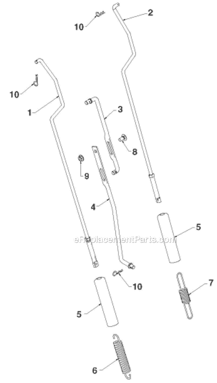 Handle Diagram and Parts List for 924HV 96193007004 - 2012-08 Husqvarna Snow Blower