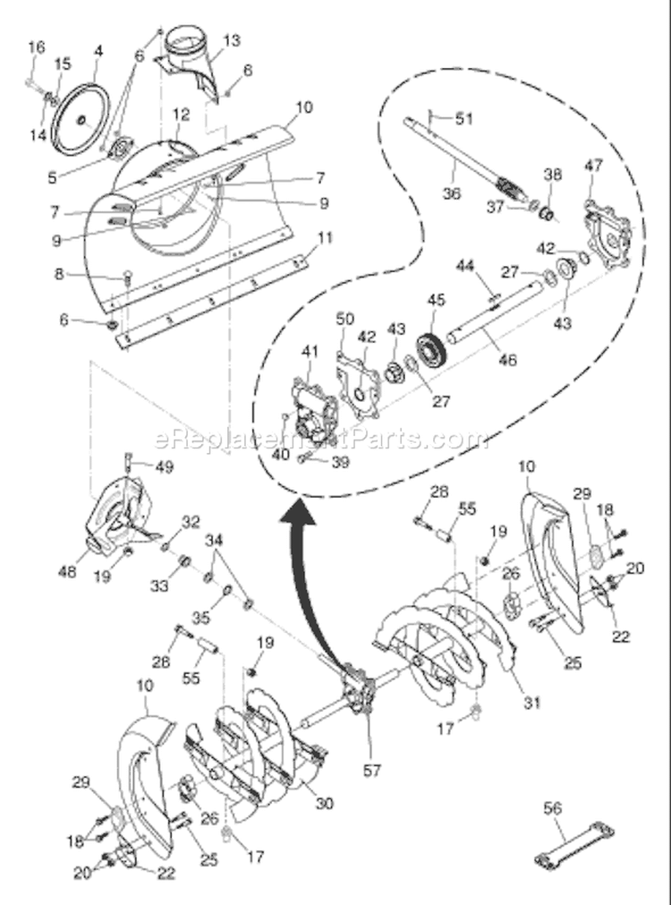 Page A Diagram and Parts List for 924SBE 924 SBE 96193001500 -2006-08 Husqvarna Snow Blower