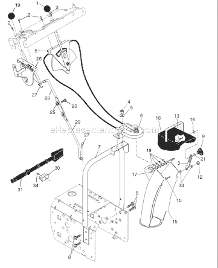 Page C Diagram and Parts List for 924SBE 924 SBE 96193002200 -2008-01 Husqvarna Snow Blower