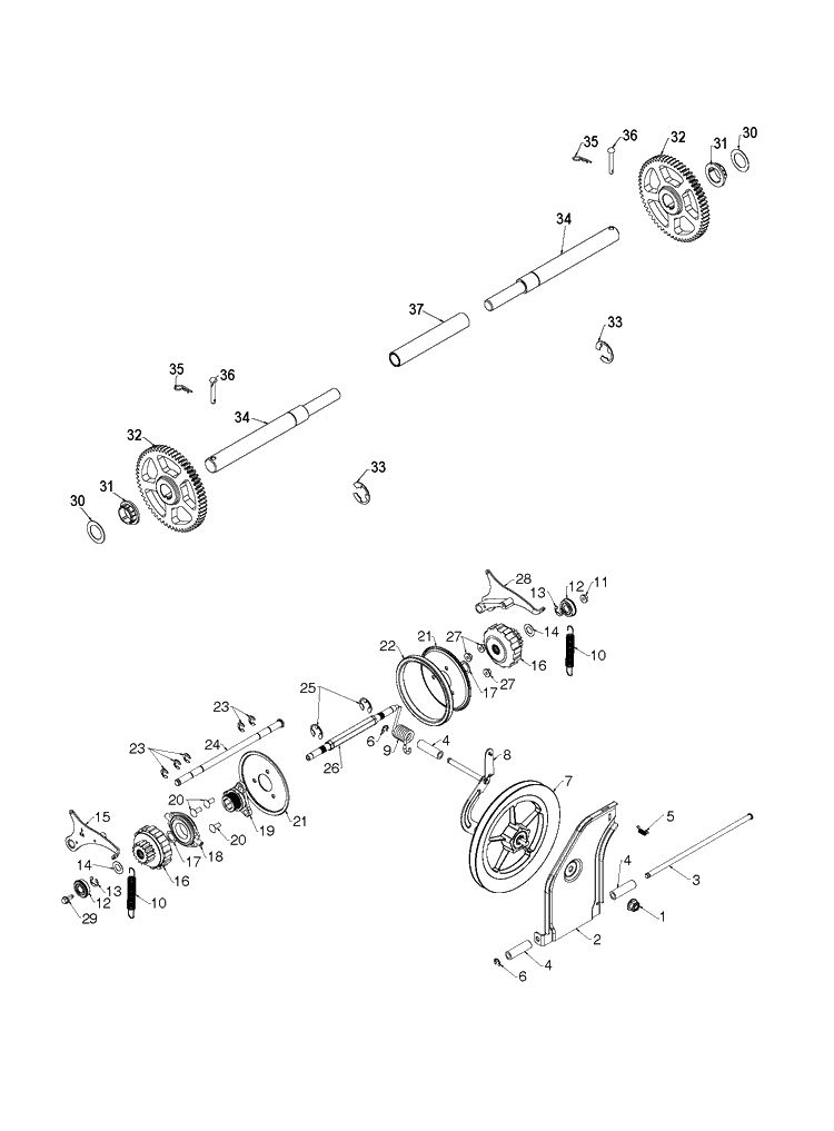 Drive Diagram and Parts List for ST324  Husqvarna Snow Blower