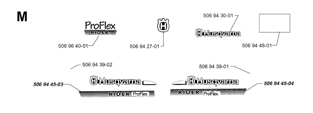 Decals Diagram and Parts List for PF20 1998-10 Husqvarna Lawn Tractor