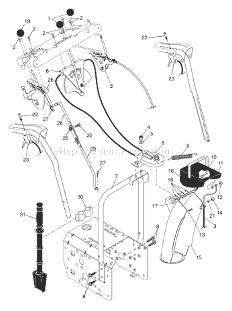 Page C Diagram and Parts List for 927 SBEXP 96193000500 -2006-05 Husqvarna Snow Blower