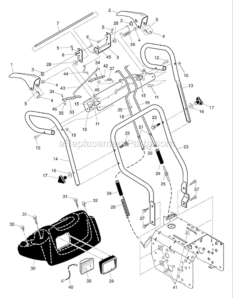 Page F Diagram and Parts List for 927 SBEXP 96193000500 -2006-05 Husqvarna Snow Blower