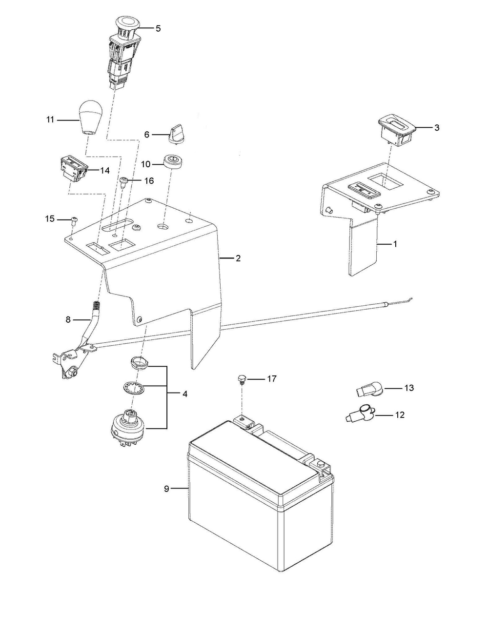 Console Diagram and Parts List for Z560XS  Husqvarna Lawn Tractor