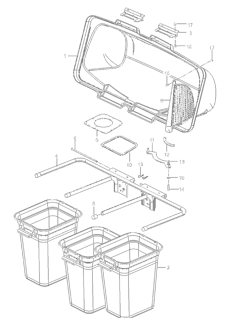 Bagger 3 Diagram and Parts List for 54IN 2019-05 Husqvarna Lawn Tractor Accessories