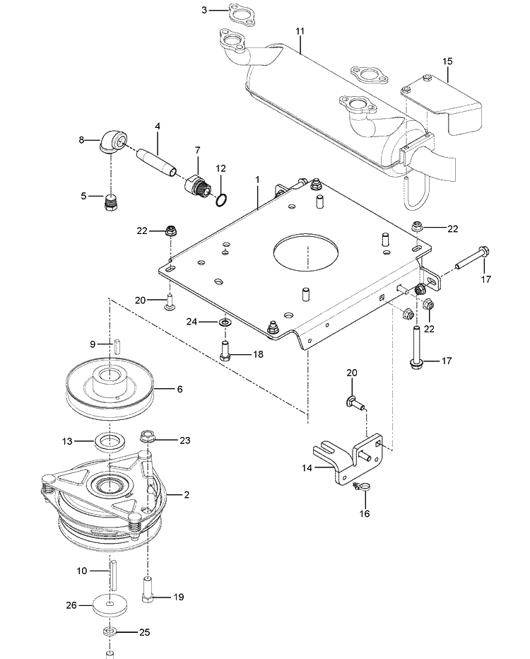 Engine Mounting, Guards And Muffler Diagram and Parts List for Z548 (96792970100)(2018-08) Husqvarna Lawn Mower