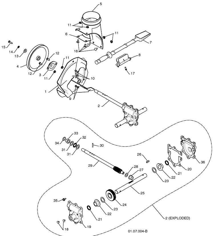 Auger Housing / Impeller Assembly 2 Diagram and Parts List for 5524SBL (96193003400)(2008-11) Husqvarna Snow Blower
