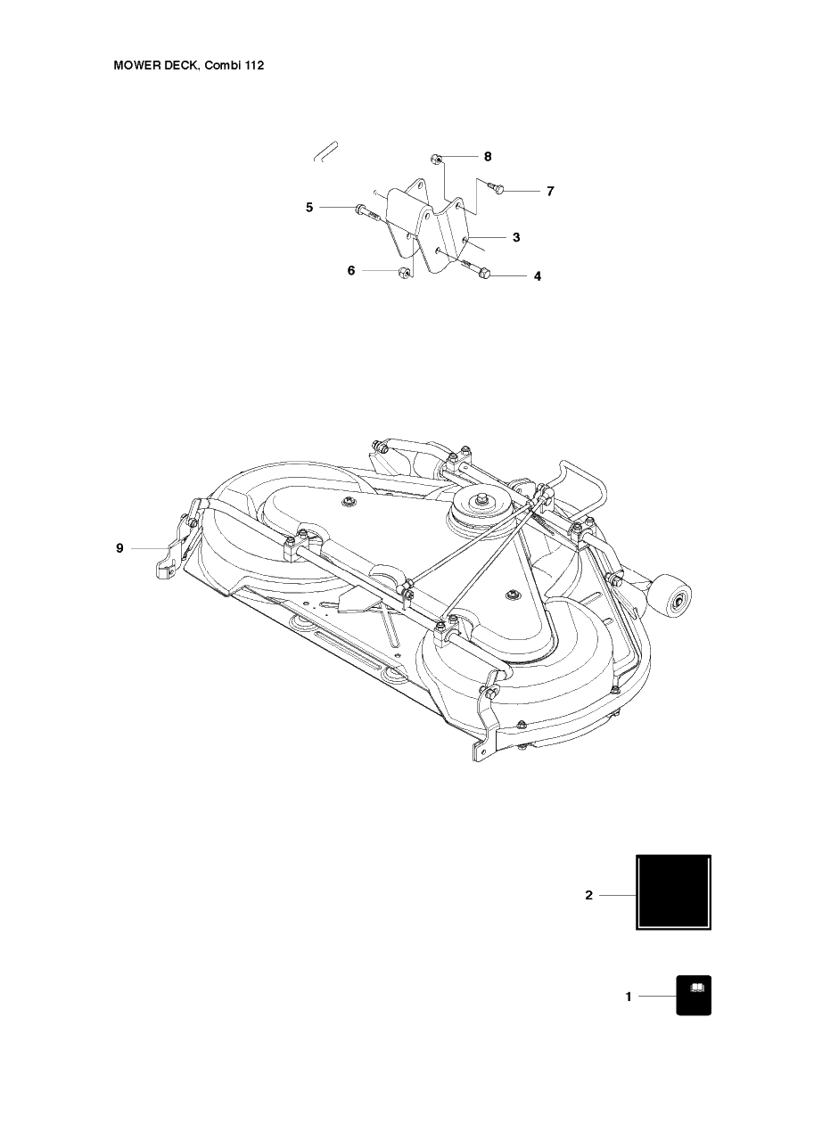 Mower Deck / Cutting Deck 3 Diagram and Parts List for R16 (965161601)(2010-07) Husqvarna Lawn Tractor